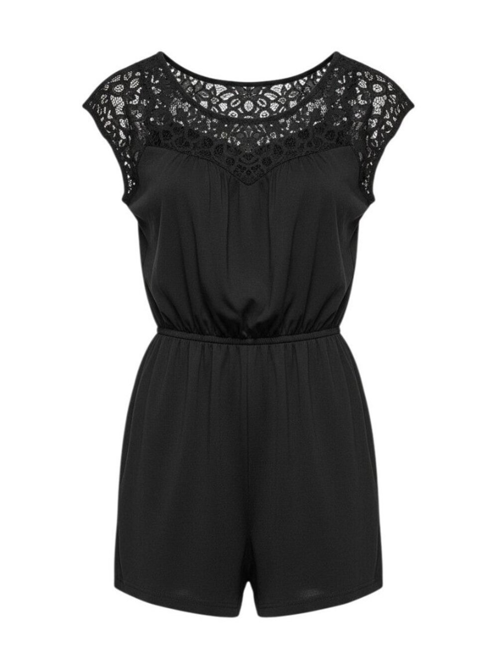 Kut From The Kloth Black Lace Trim Cap Sleeve Womens Romper Size 4